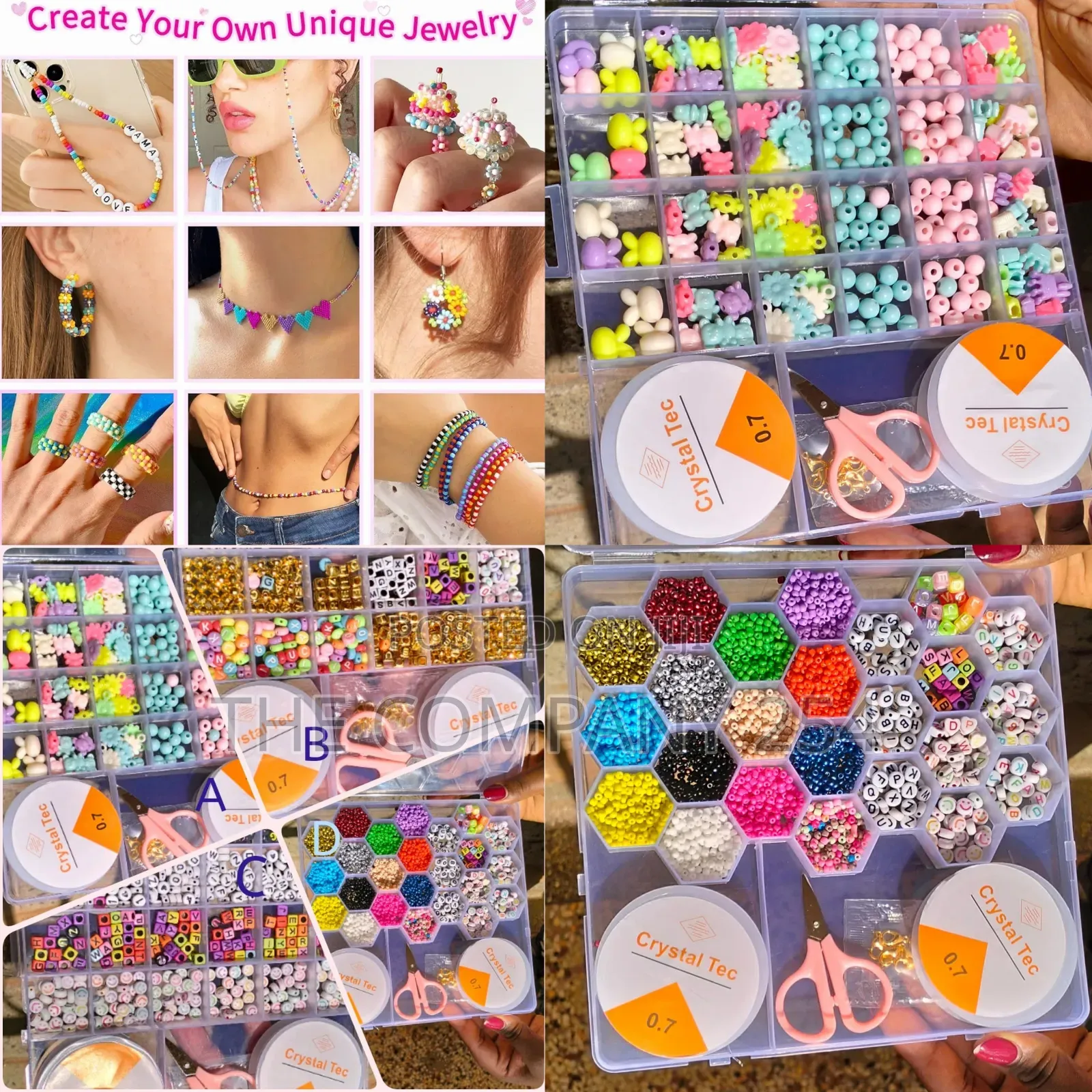 *Clay Beads Different Color Kit, for Bracelet, Different Shapes