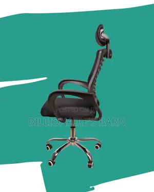 Sleek Secretarial Mesh Chair | Headrest Support