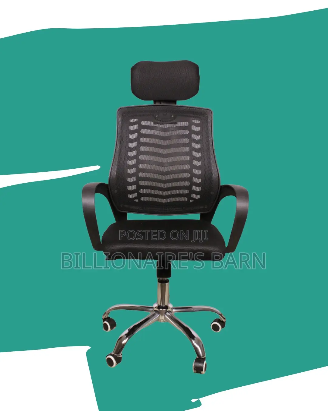 Sleek Secretarial Mesh Chair | Headrest Support