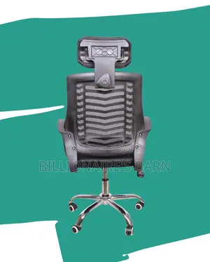 Sleek Secretarial Mesh Chair | Headrest Support