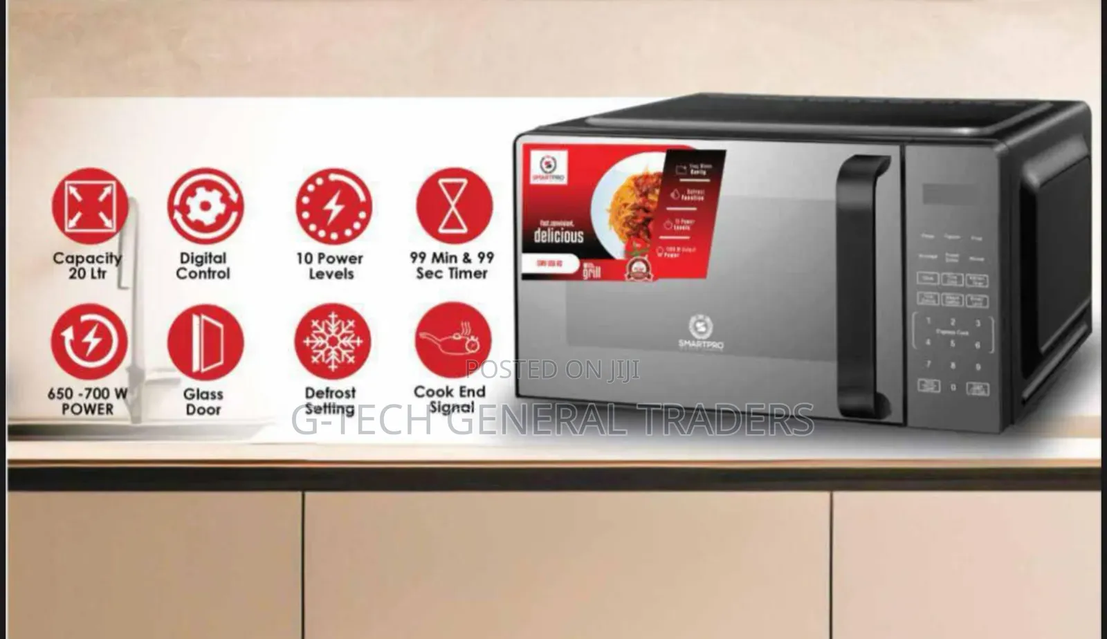 Smartpro 20l Digital Microwave Oven-silver