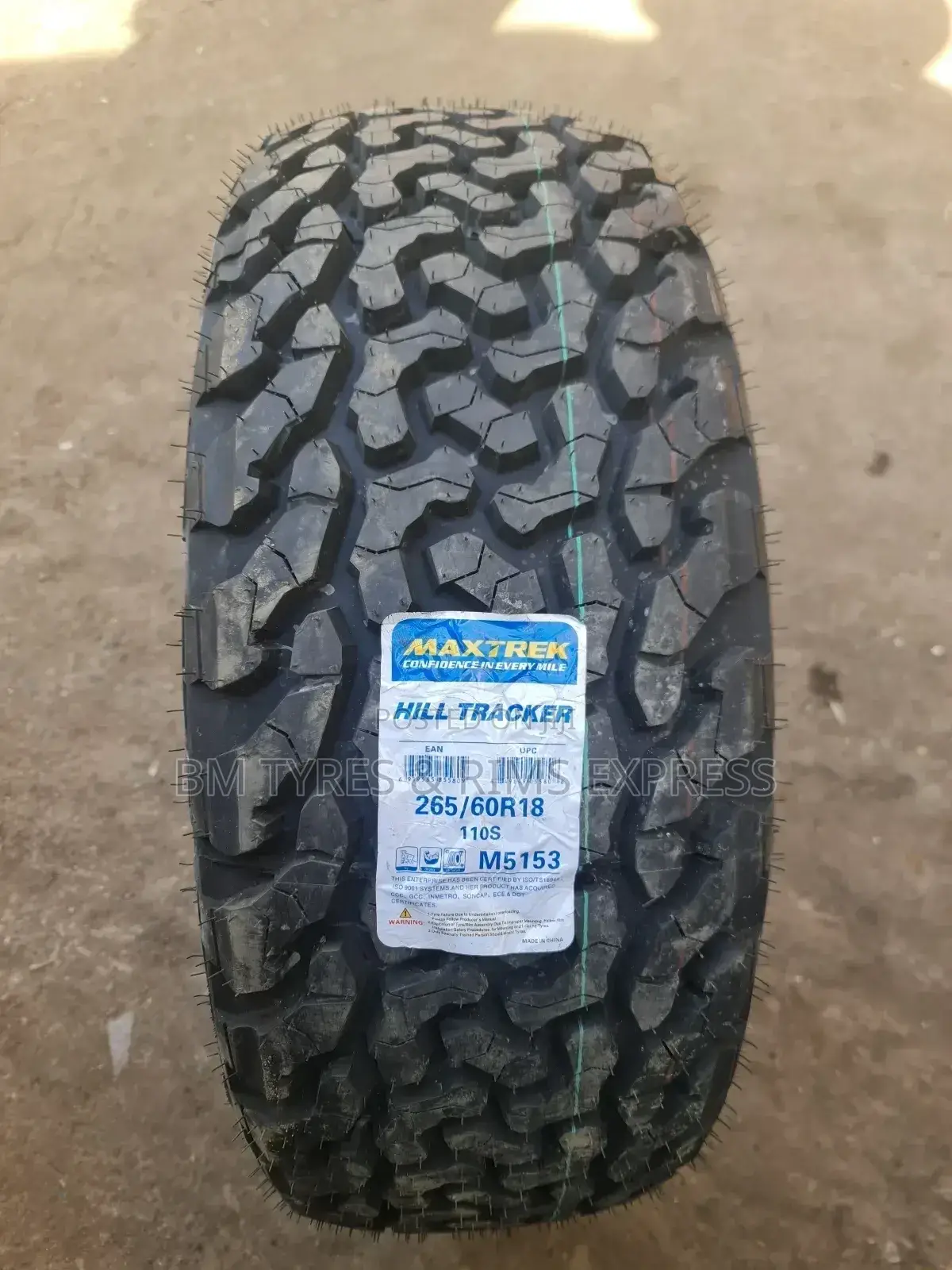 265 /60 R18 Maxtrek Tyres (All Terrrain) Hill Tracker.