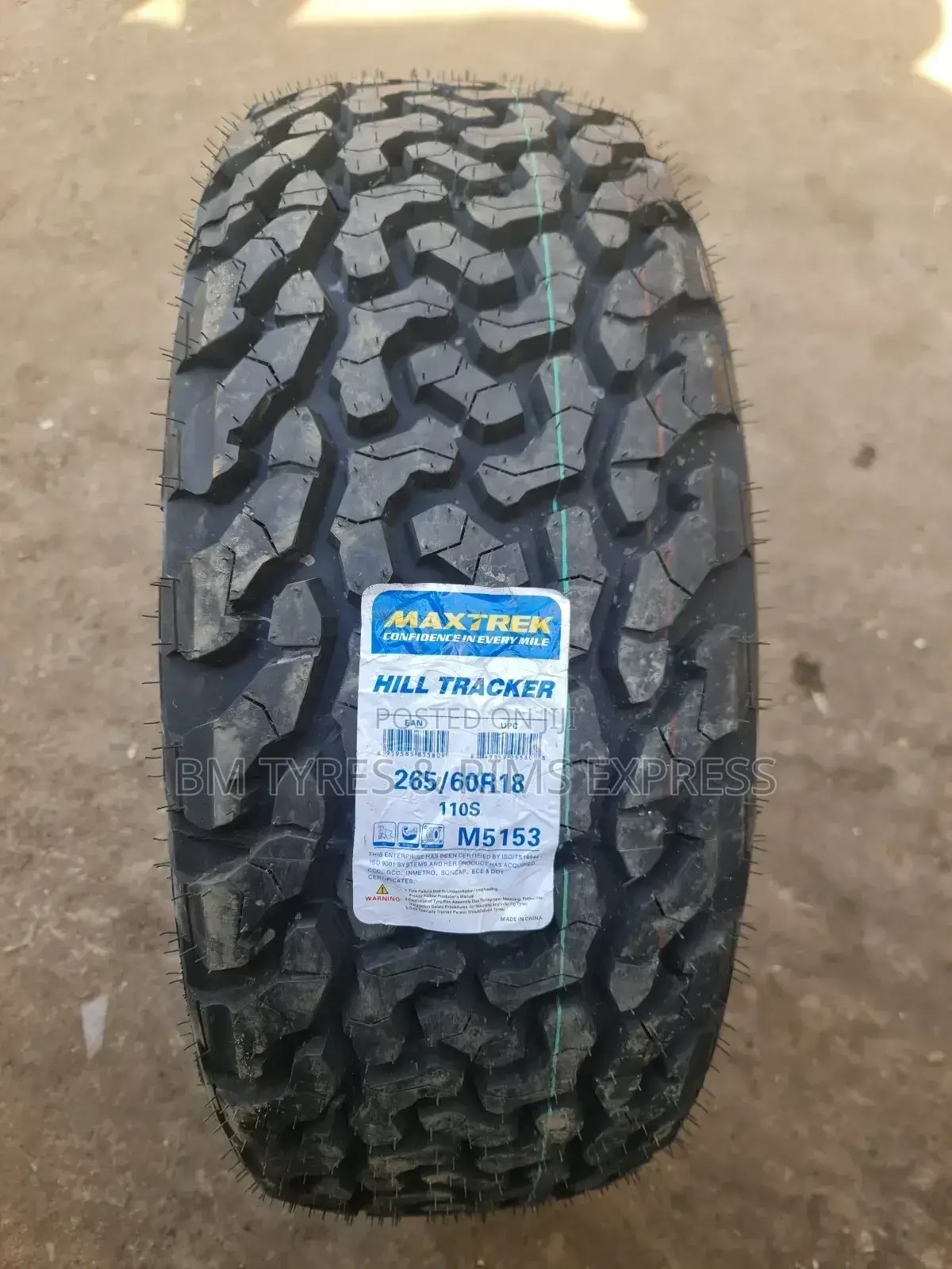 265 /60 R18 Maxtrek Tyres (All Terrrain) Hill Tracker.