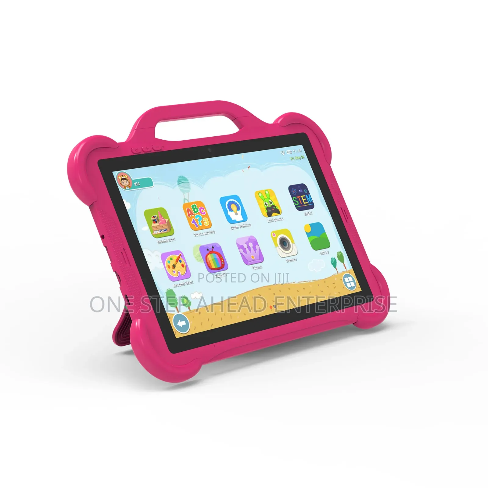 Pink Design With Silicon Cover Kids Tab
