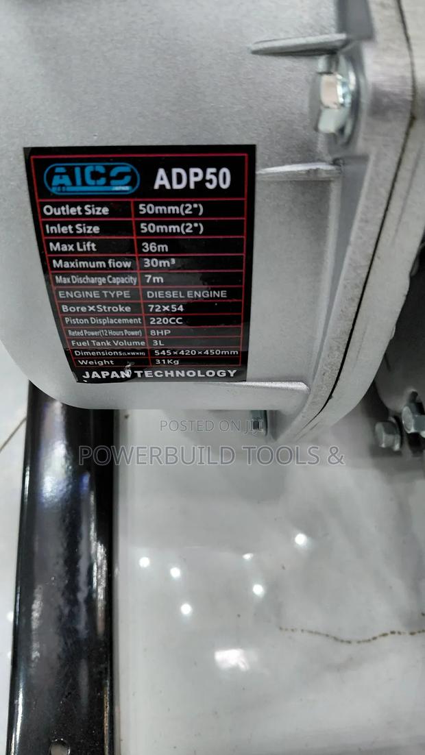 Aico Diesel Waterpump Adp50 50mm 2" Petrol Powered 8hp Engine - thumbnail 4