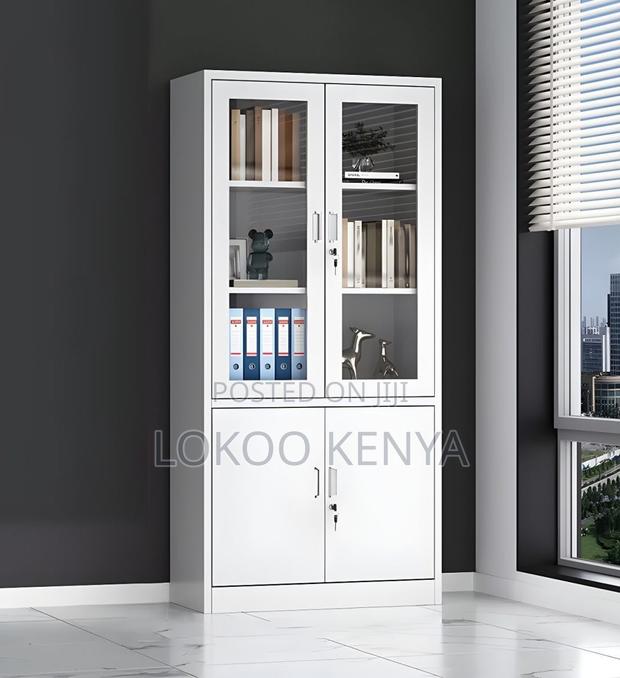 Office Cabinet : 2-Door Office Bookcase Cabinet (Glass Front)