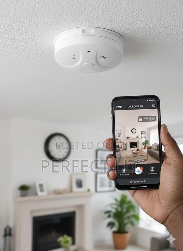 2mp Audio Capture Smoke Detector Like Nanny Security Camera - main view