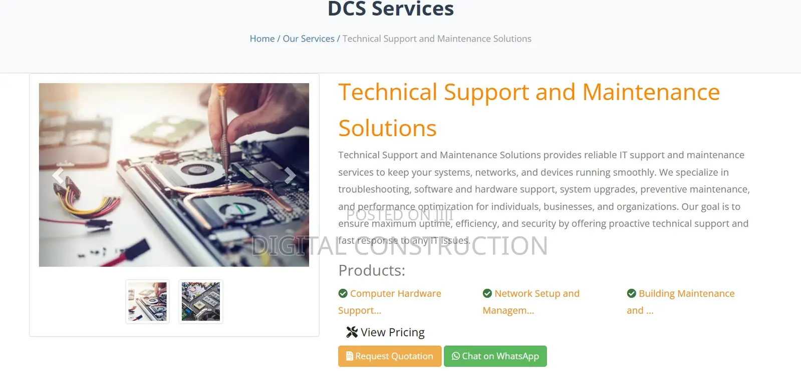 Technical Support and Maintenance Solutions
