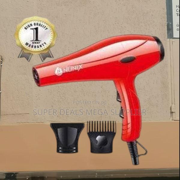 Salon Grade Red Hair Dryer Nunix Hd01 With Powerful Airflow