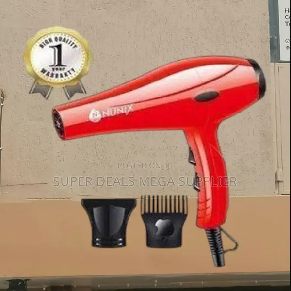 Salon Grade Red Hair Dryer Nunix Hd01 With Powerful Airflow