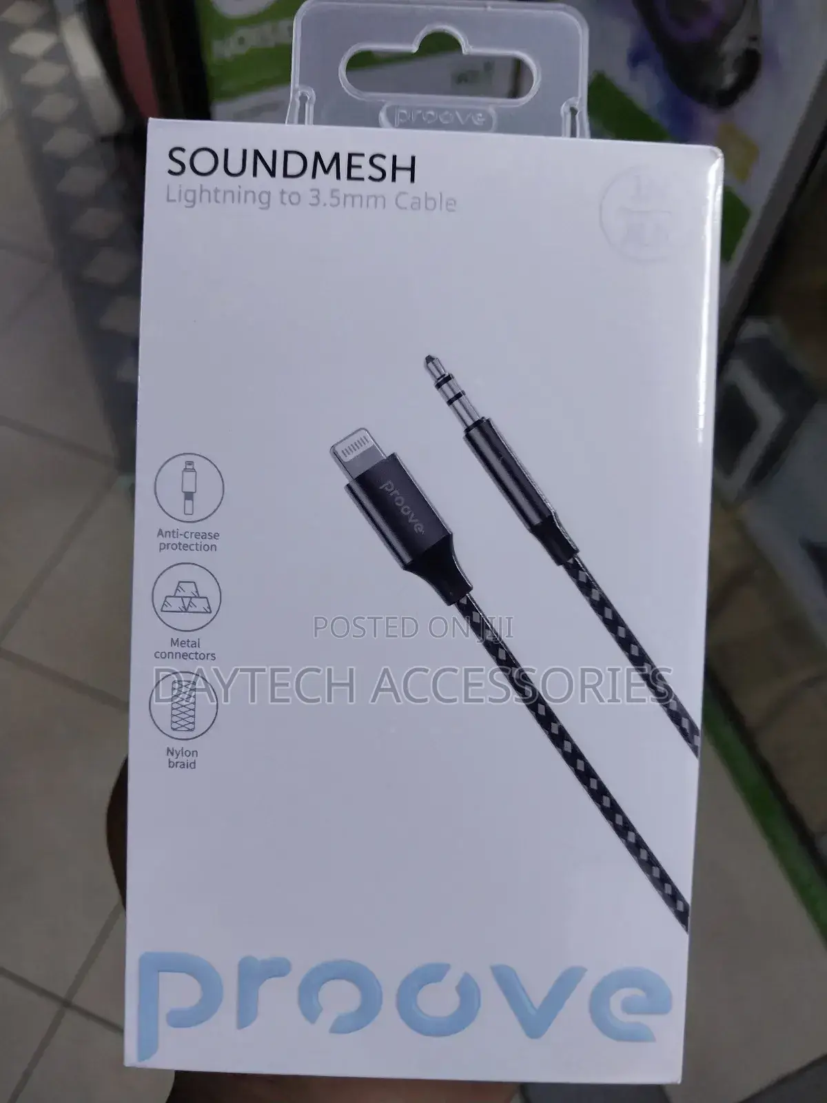 Proove Sound Mesh Aux Lightning to 3.5mm (1m) Gray