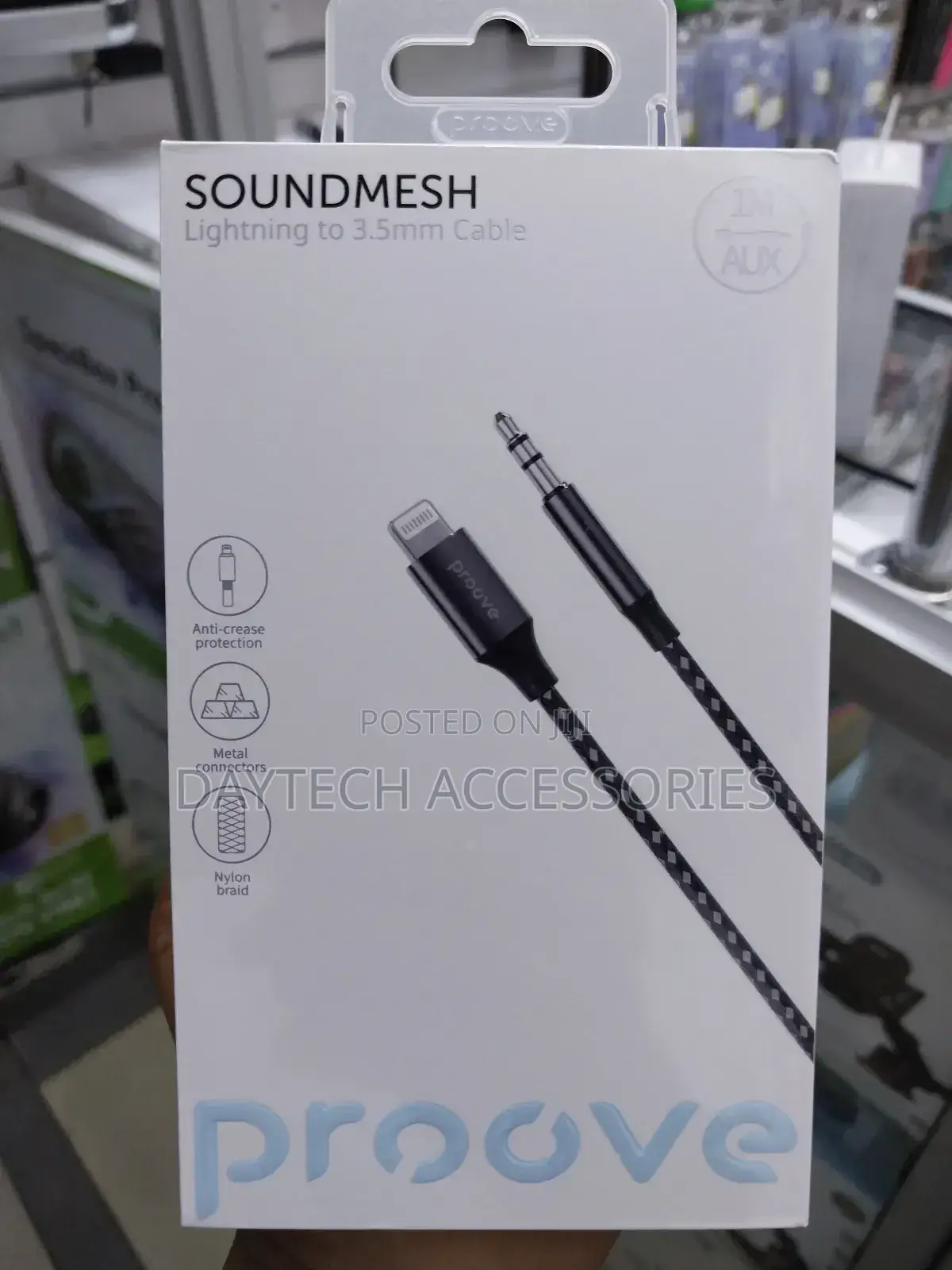 Proove Sound Mesh Aux Lightning to 3.5mm (1m) Gray