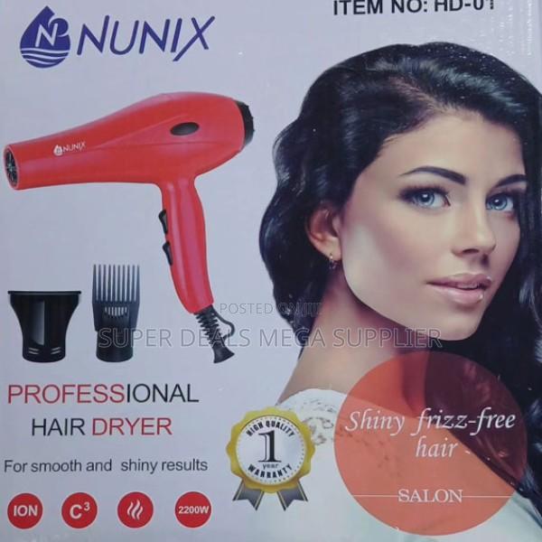 Nunix Hd01 Blow Dryer Elegant Red Finish With Fast Dry Function