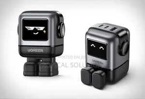 Ugreen Uno Robot 65w 3-Port Fast Charger Uk Grey -Cd361
