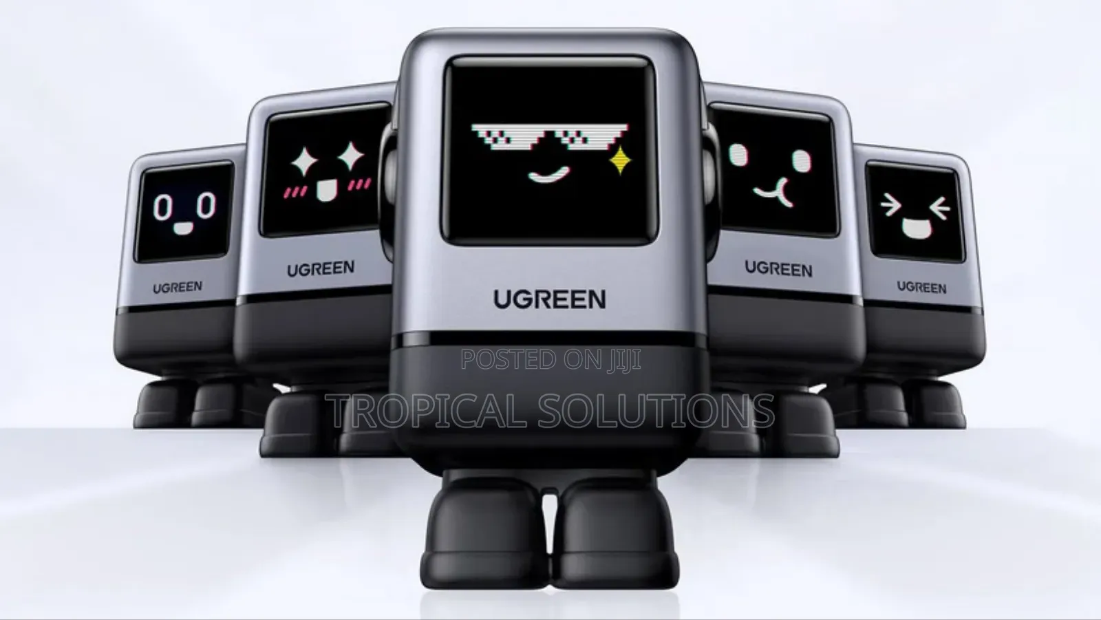 Ugreen Uno Robot 65w 3-Port Fast Charger Uk Grey -Cd361