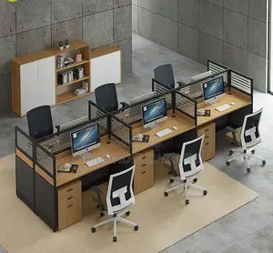 Office Furniture; Modern {6-Way Modular Office Workstation} for Teams