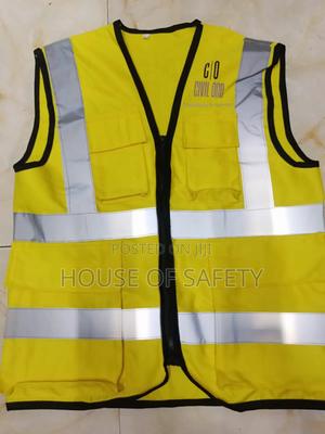 Yellow Pockets Vests For Workwear - thumbnail 2