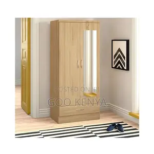 Home Closet; Wooden Clothes Cabinet With Mirror Storage Drawer