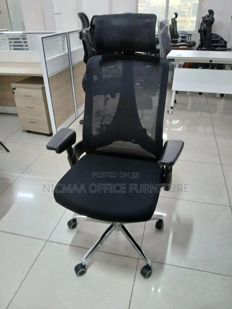 Lumbar Support Chrome Base Ergonomic Chair