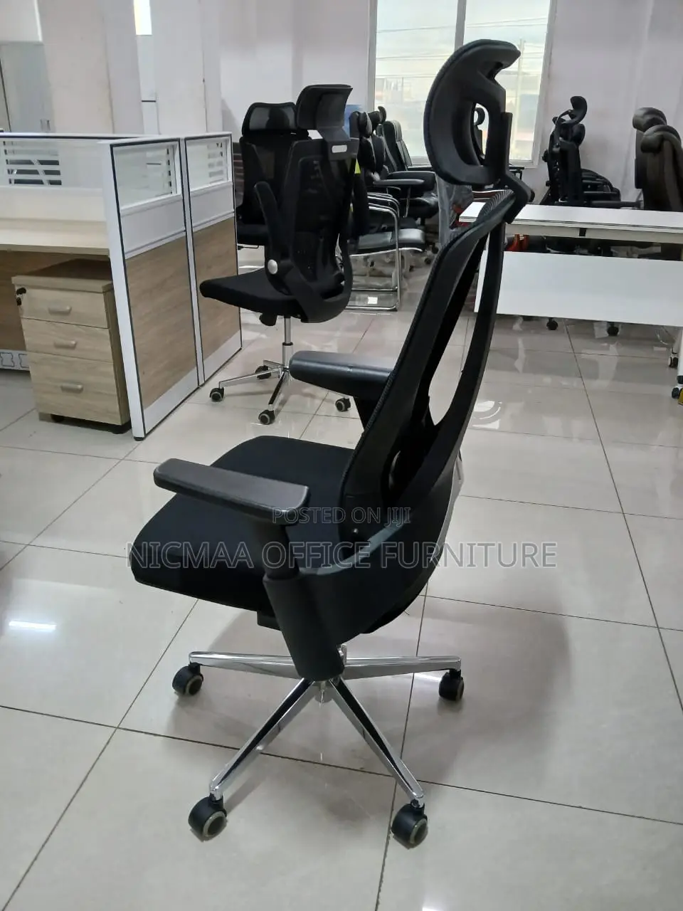 Lumbar Support Chrome Base Ergonomic Chair