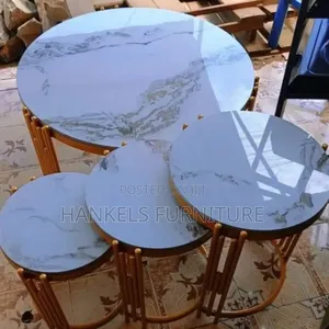 Marble 4 Set Coffee Stools