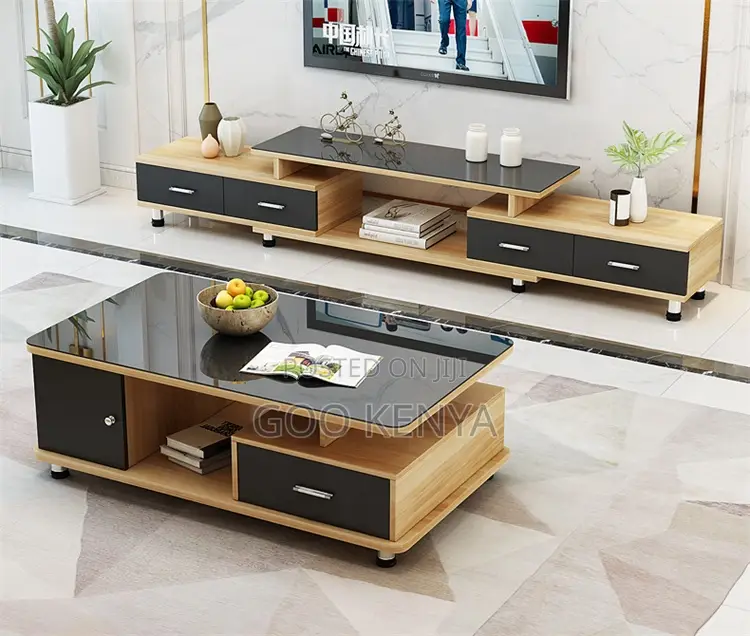Home Table N Stand Set; Marble Coffee Table With Coordinated Tv Stand