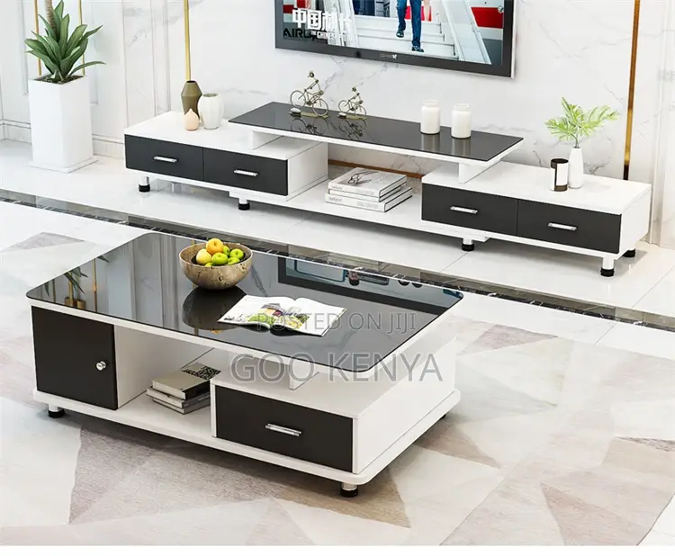 Home Table N Stand Set; Marble Coffee Table With Coordinated Tv Stand