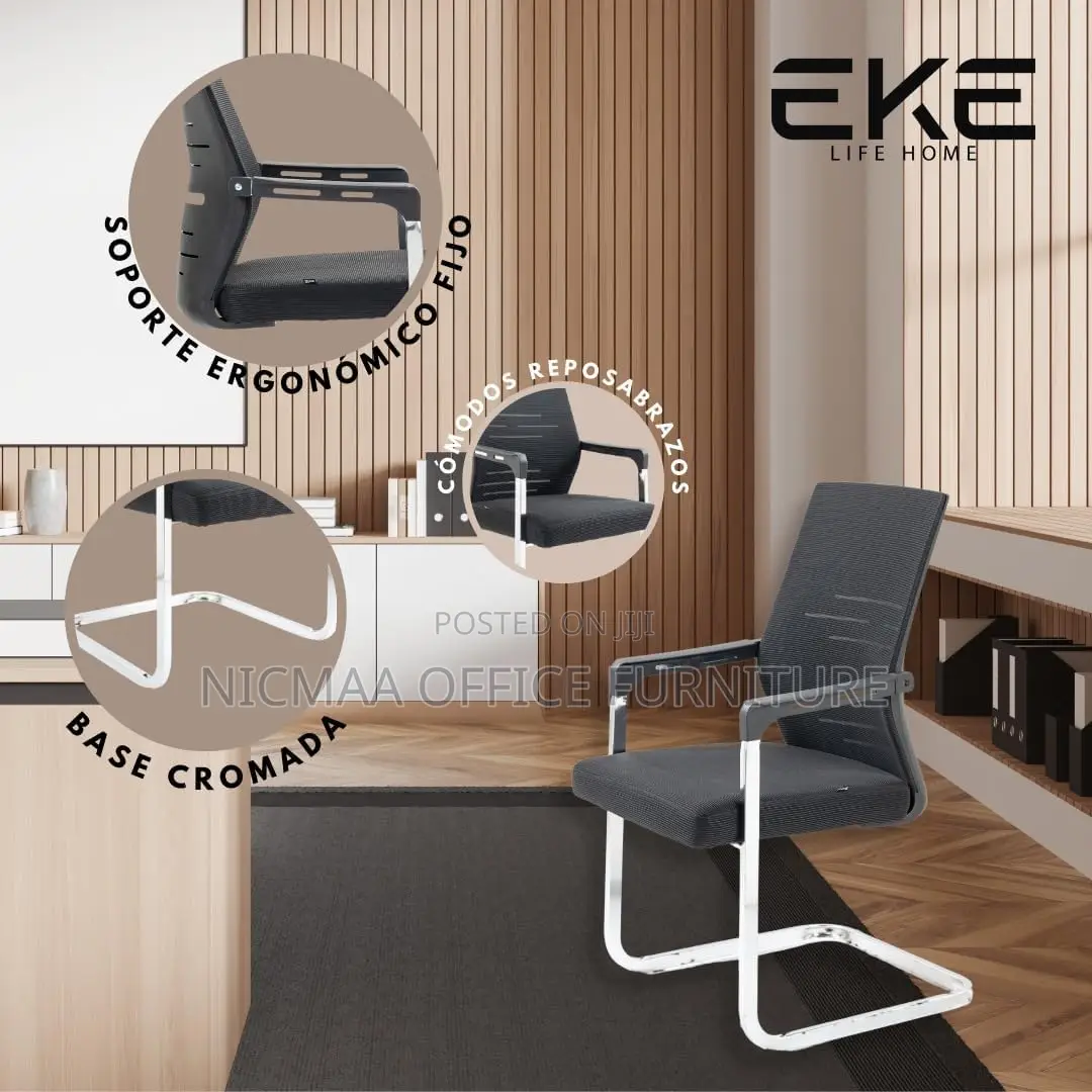 Sleek Black White Finish Cantilever Seat