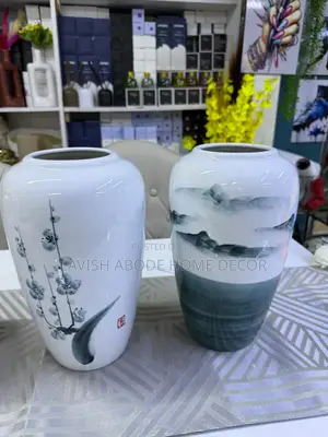 Elegant Large Cylindrical Ceramic Flower Vase