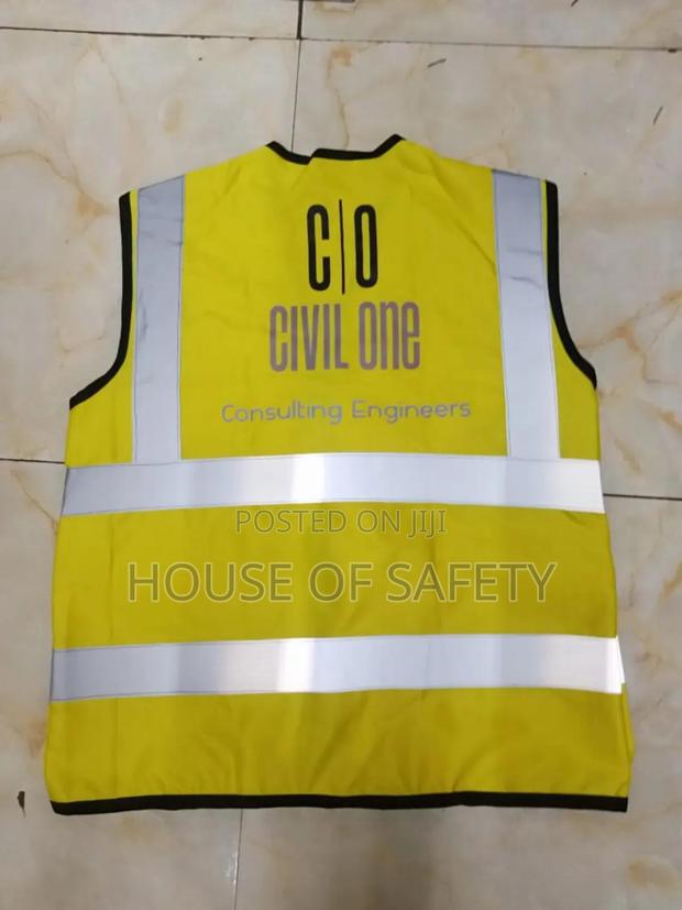 Yellow Pockets Vests For Workwear - thumbnail 3