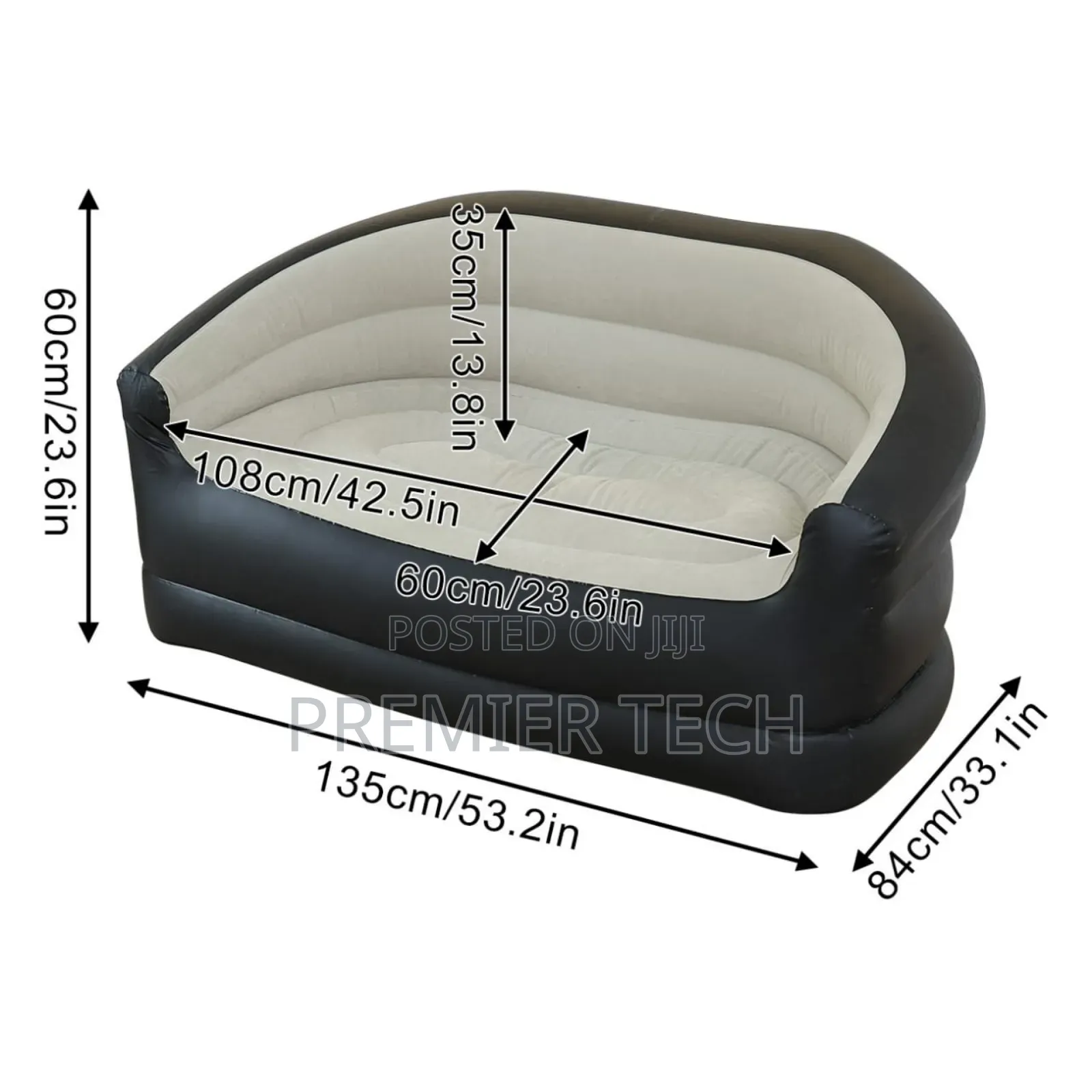 *Double Size Inflatable Sofa Seat Size 135x84x62cm