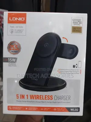 Ldnio Wl02 Wireless Charger 5 in 1 Desktop Wireless Charging Station.