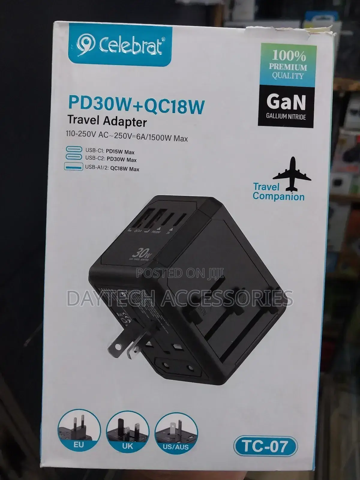Celebrat Pd30w+Qc18w Travel Adapter (Model: Tc-07).