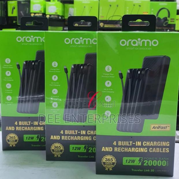 Oraimo Traveler 20,000mah Power Bank With 4 Built in Cables - main view