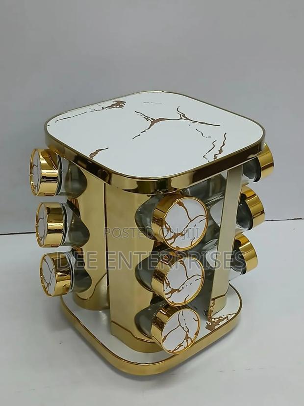Rotating Spice Rack With 12 Glass Jars Each 100ml - main view