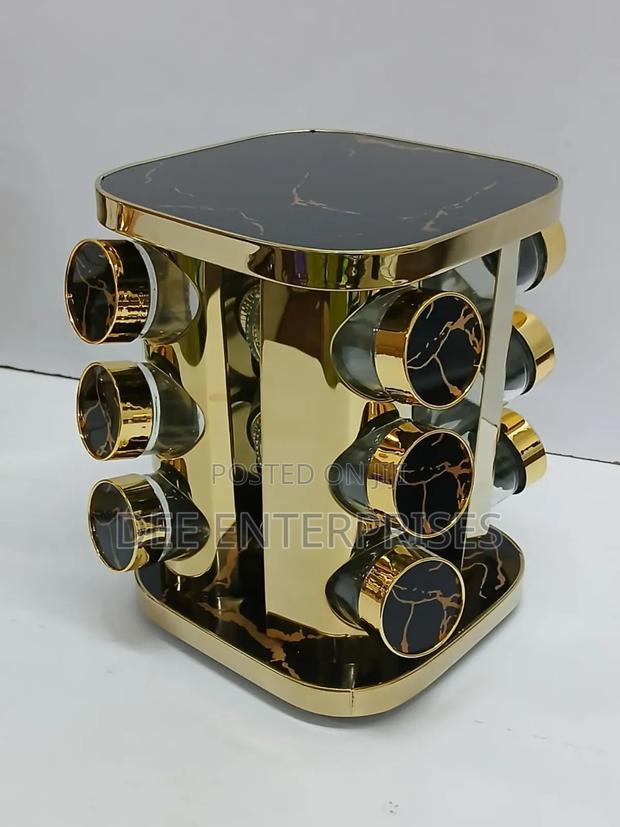 Rotating Spice Rack With 12 Glass Jars Each 100ml - thumbnail 2