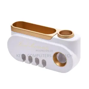 Classy Good Morning Toothpaste Dispenser and Toothbrush Holder