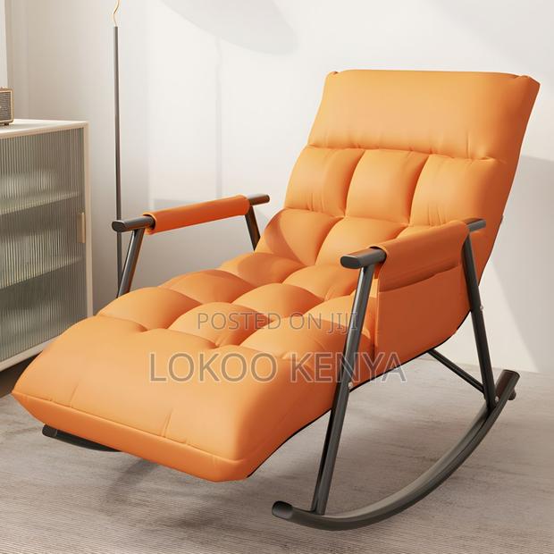Chair : Modern Faux Leather Rocker Chair