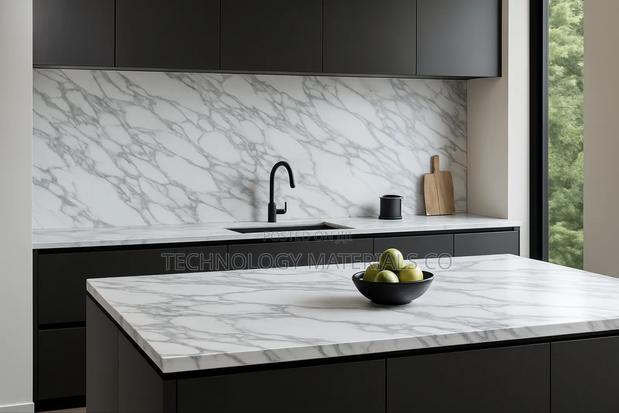 White Cloudy Veins Island Sintered Stones(10.5ft * 5.2ft) - main view