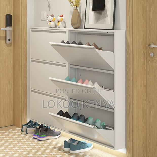 Storage Cabinet : Wooden Shoe Storage Cabinet Front Drop - thumbnail 5