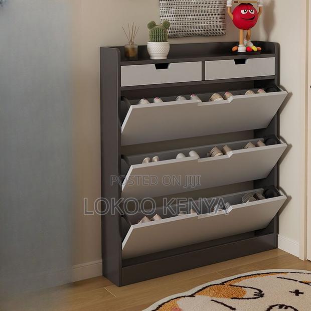 Storage Cabinet : Wooden Shoe Storage Cabinet Front Drop - thumbnail 6