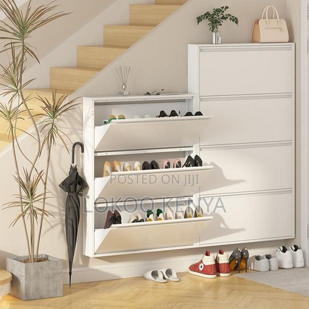 Storage Cabinet : Wooden Shoe Storage Cabinet Front Drop - thumbnail 7