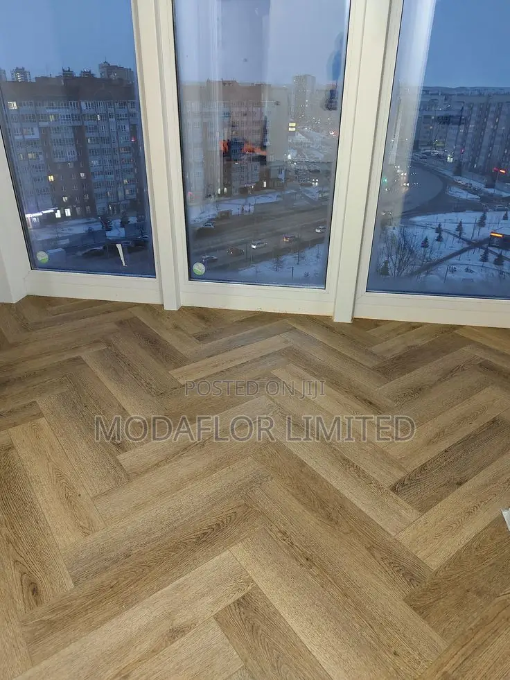 Modern Herringbone SPC Floor – Easy Interlock System