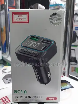 Earldom M96 Car Charger and Wireless Fm Car Kit Adapter.