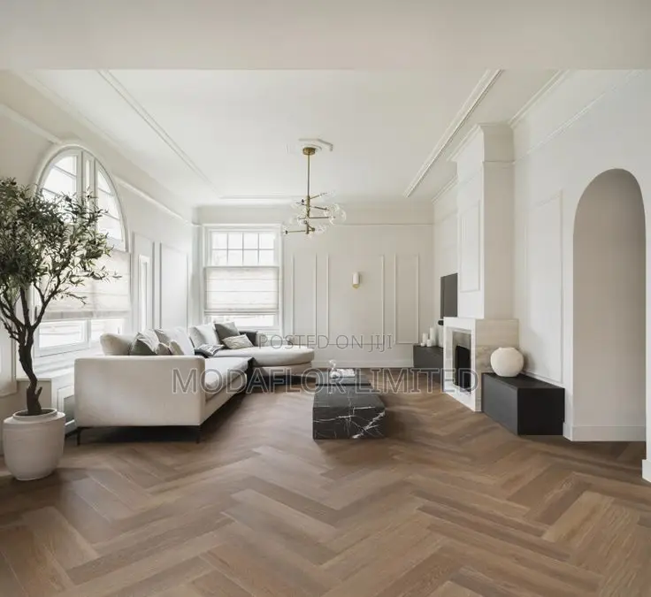 Durable Herringbone SPC Flooring – Stylish Wooden Finish