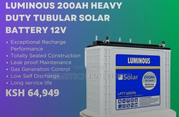 Luminous Tubular Solar Battery 200ah Heavy Duty