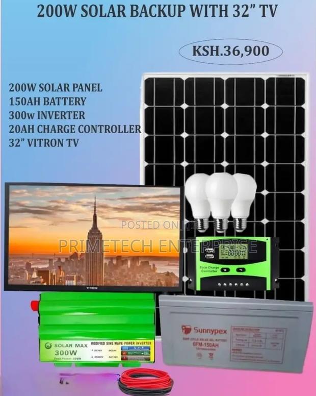200watts Solar Backup With 32" Smart Tv - main view