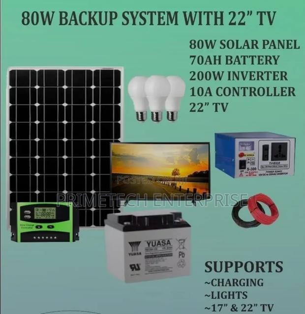 80watts Solar Backup With 22" Tv - main view