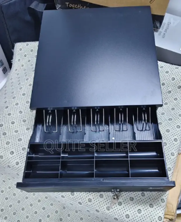 Cash Drawer Box,5 Bill Compartments Pos Systems 24v Rj11/Rj12 Key Lock
