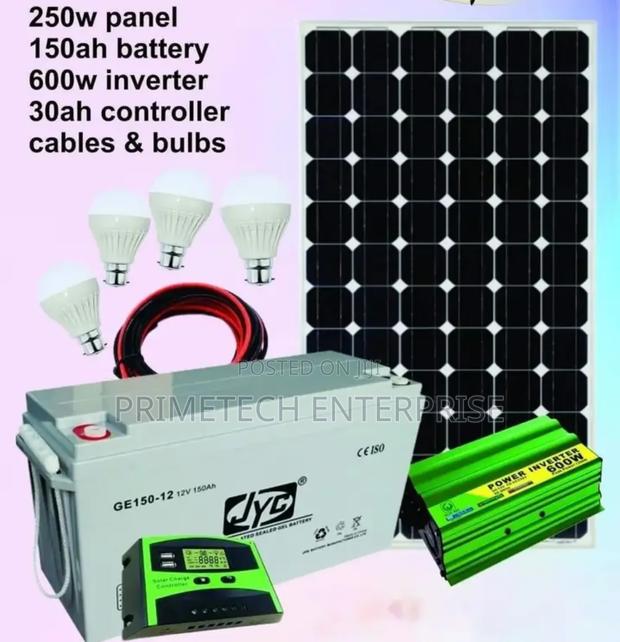 250watts Solar Backup System With Cables - main view